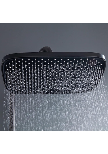 Piyano Gri Robot Tepe Duş Seti Yağmur Tepe Banyo 4 Tuşlu Batarya Dahil Antrasit Duş Seti Antrasit