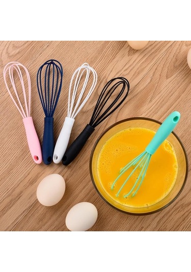 Yasammerkezi Mavi Stil Mutfak Silikon Çırpma Özel Manuel Döner Mikser Kaymaz Temizlemesi Kolay Yumurta Ahşap
