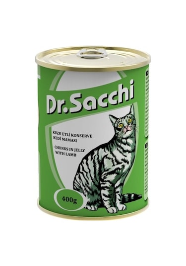 Dr.Sacchi Kuzu Etli Konserve Yetişkin Kedi Maması 400 G