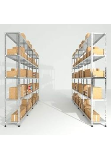 Rafburada 7 Katlı Galvaniz Çelik Raf. Depo, Kiler, Dosya Rafı 43 x 93 x 200 CM Kalınlık 1.50 MM