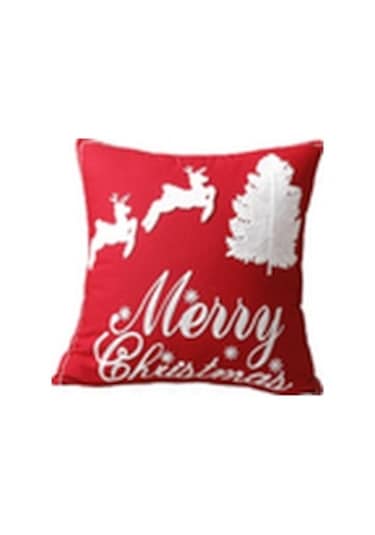 Vkemall Noel Eve Deco Yastık Kılıfı, Pamuk Kumaş, 45x45cm, Havlu Dikiş, Gizli Fermuar, Ev Dekorasyonu, Makine Yıkama Uygun Diğer