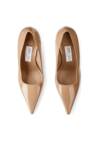 Jimmy Choo Şık Ixia 95 Rugan Topuklu Ayakkabı Bej
