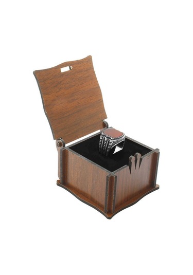 Kahverengi Ahşap Hediye Yüzük-Alyans Kutusu 537290744