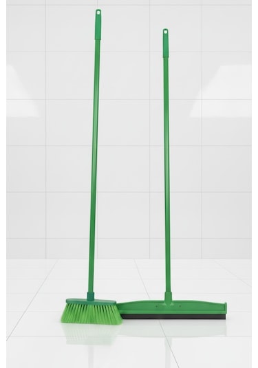 Fırça Ve Yersil Seti 2 Saplı Yumuşak Kıllı Fırça + 55 Cm Yer Çekpası