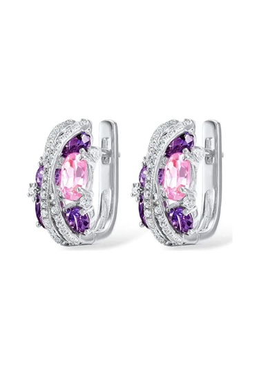 Prosperlink Lüks Mavi Kübik Zirkonya Küpe - Düğün, Parti Aksesuarı, Kadınlar İçin Hediyeblackbeyaz0,11 Ct - 0,15 Ct14 Ayargümüşfl - If