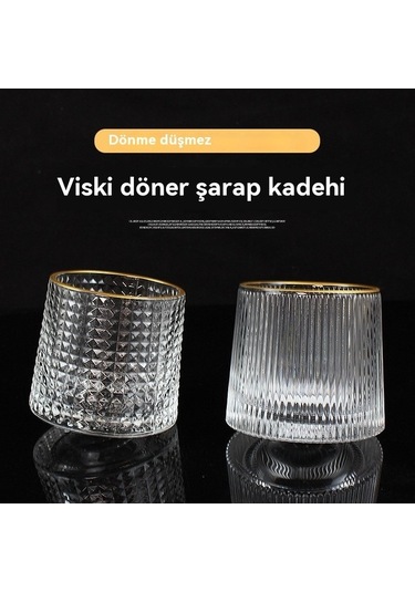 Pazly Yaratıcı Şarap Kadehi - Viski Bardağı Kristal Cam, Şeffaf Bar Bardakları Şeffaf