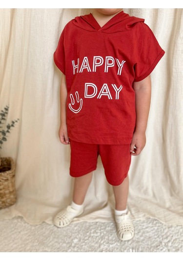 Kapüşonlu Yazlık Baskılı Takım 2404kpsnyzlyk Kiremit