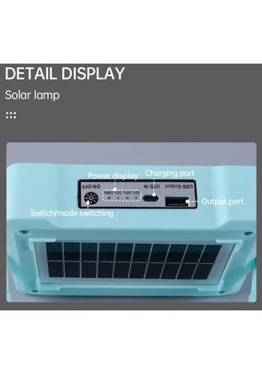 Cbtx Açık Güneş Kamp Işığı Taşınabilir Acil Çalışma Tamir Lambası El Feneri Mavi