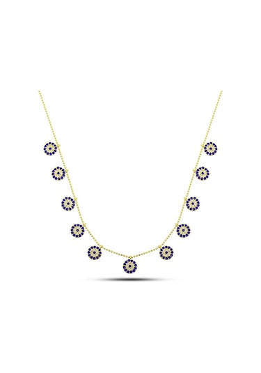 Gümüş Gold Nazarlı Şans Kadın Kolye Sl5905 Gümüş