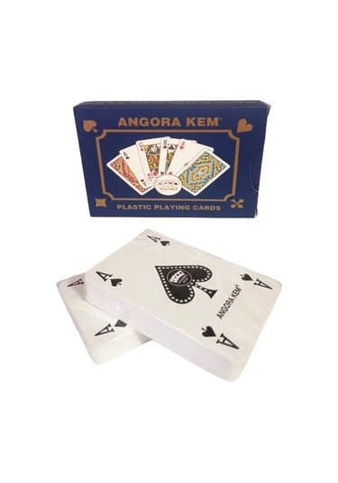 Angora Kem Plastik Oyun Kağıdı Iskambil Kağıdı Çift Deste Halı De