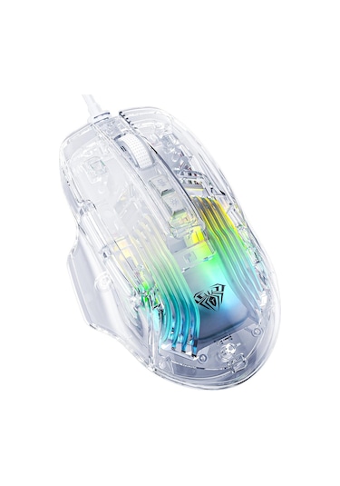 Aula S80 7200 DPI 7 Tuşlu RGB Şeffaf Optik Oyuncu Mouse