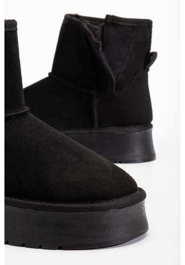 Suins Soule Model İçi Komple Kürklü Cırtlı Siyah Taba Ten Kadın Bot Siyah