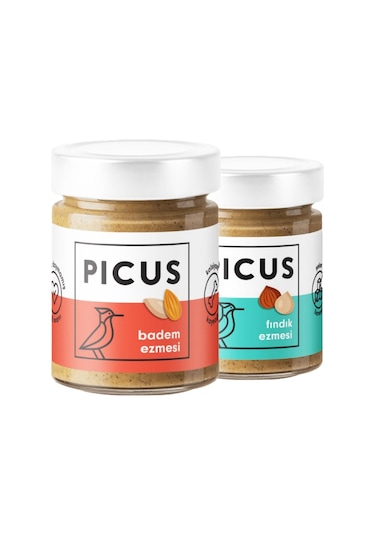 Picus Badem Ezmesi 195 G + Fındık Ezmesi 195 G