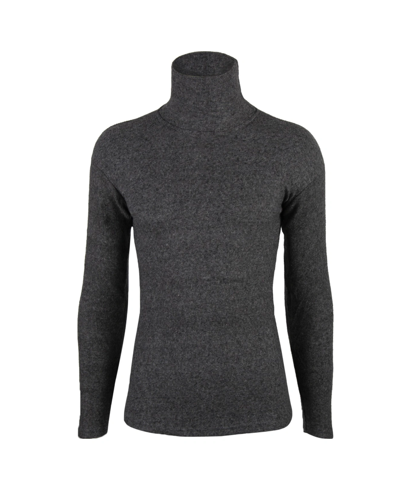 Erkek Füme Balıkçı Yaka Slim Fit Kırçıllı Kazak Füme