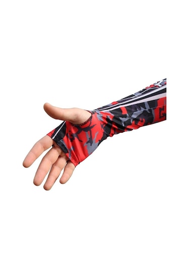 Captain Fisherman Style Camo Red Set Cap+eldiven+kolluk+buff Kırmızı