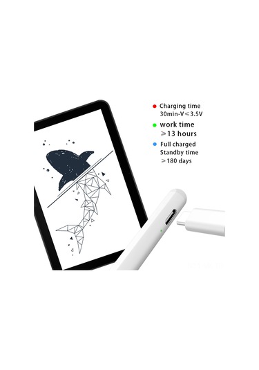 Vkemall Stylus Kalem Uyumlu Yanlış Dokunuşten Koruma Bluetooth Gerektirmeden Kullanıma Hazır Hassas Kayar Kesintisiz