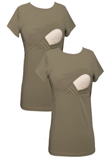 Luvmabelly Myra2505 2505 Emzirme Tshirt Seti-haki