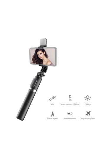 Kangvka Kablosuz Bluetooth Tripod Selfie Çubuğu, Iki Renkli Işık Ve 6 Seviye Parlaklık Ayarı, 104.5cm Uzunluk, Vlog & Canlı Yayın İçin