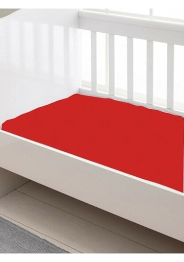 80X130 Lastikli Ranforce Bebek Çarşaf Takımı - Kırmızı