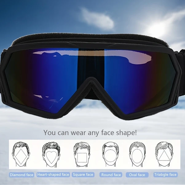 Willowhaven Yeşil Çerçeve Mavi Mor Lens Anti Fog Kayak Gözlüğü Ayarlanabilir Kayak Koruması