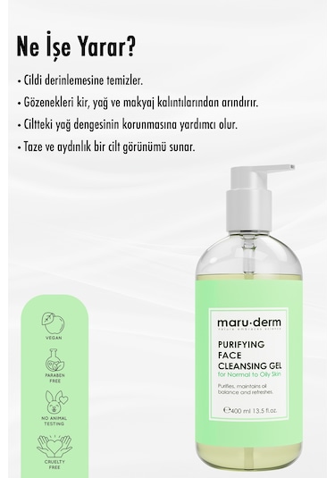 Maruderm Karma ve Yağlı Ciltlere Özel Salisilik Asit Yüz Yıkama Jeli 400 ML