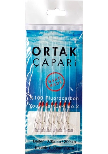 Ortak Çapari Youvella İğne 8 Köstek Fluorocarbon Çapari - Beyaz Uv