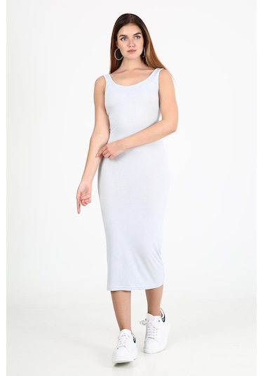 Alexandergardı Fitilli Uzun Elbise B21-4140 Açık Mavi