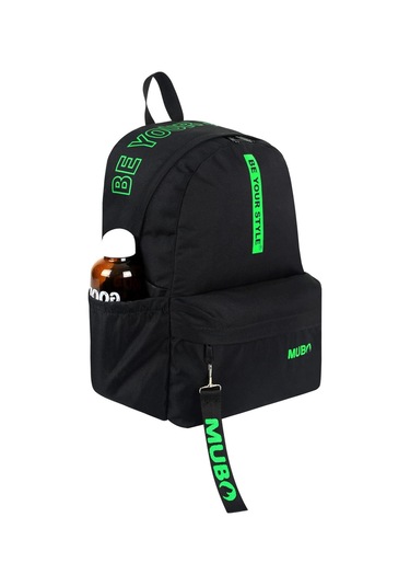 Geniş Hacimli Günlük Ve Okul Kullanımına Uygun Unisex Siyah Yeşil Sırt Çantası Pwcnt005 Siyah Yeşil