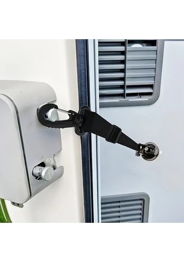 Sunshine011 Sportulı Siyah Kapı Tutucu Kayışı - Rüzgar Ve Su Geçirmez Dayanıklı Siyah