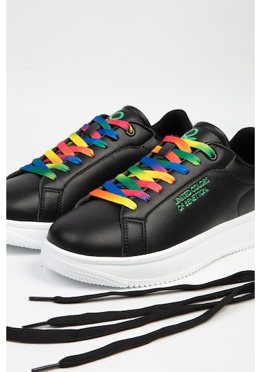 Benetton Bnı-10061 Siyah Beyaz-ithal Kadın Spor Ayakkabı 001