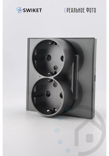 Lajt Haus Çiftli Cam Gömme Topraklamalı Priz 390145017 Çift Priz