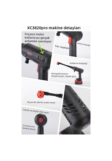 Okaoda XC3820PRO Su Torbası Versiyonu Lityum Pil Fırçasız Motor Pestis Yıkama Makinesi