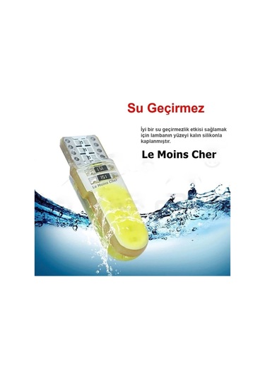 Tata Telcolineplaka Parklar Için Silikon T10 Beyaz Ampul 2 Adet