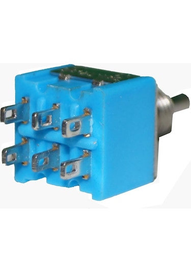 Mini Toggle Switch On-on 6 Pin 2 Kutup 6a 125vac Mavi Anahtar Mts-202