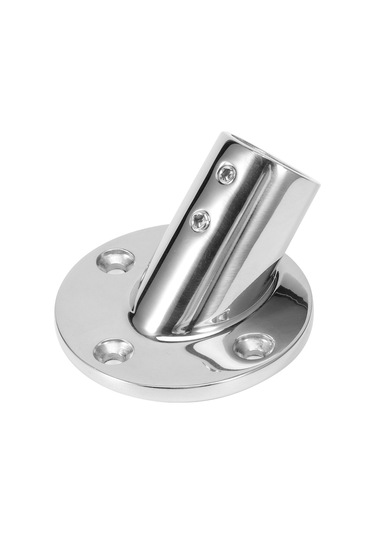 Lemestar 45 Derece Gümüş 316 Paslanmaz Çelik Yuvarlak Boru Tabanı - Deniz Tipi, Paslanmaz, Kolay Kurulum, 25mm