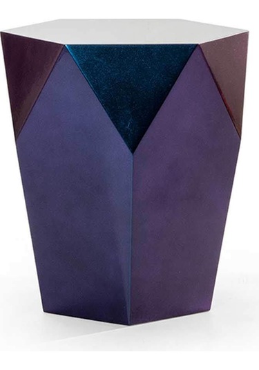 Avatar Yan Sehpa Koltuk Sehpası Metalik Boya Mor