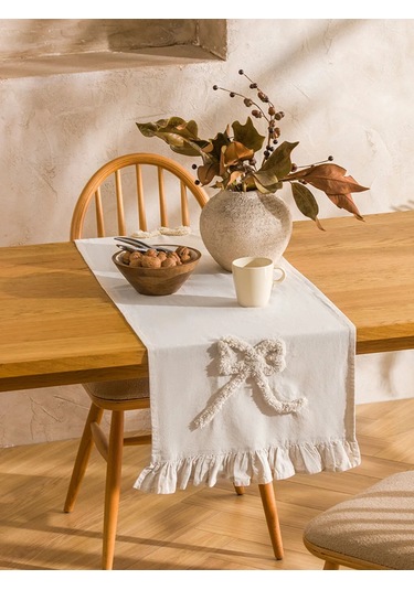 Bej Fiyonk Nakışlı Runner 45x150 Cm