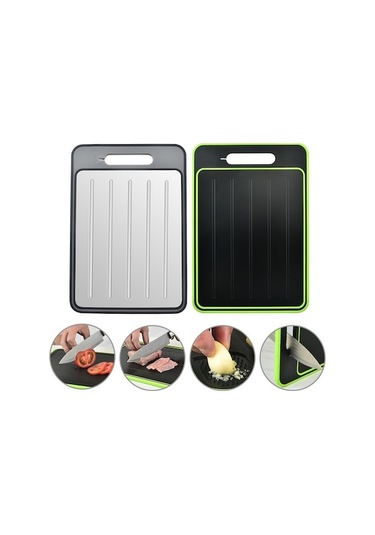 Dancemonkey Çok Fonksiyonlu Çift Taraflı Kesme Tahtası Gri , Pratik Tasarım Gri