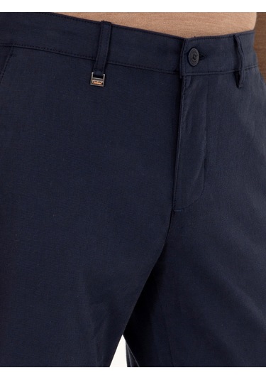 Cacharel Lacivert Slim Fit Pamuk Karışımlı Kanvas Pantolon