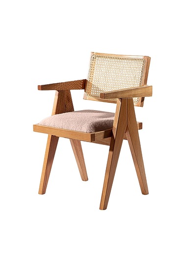 Luna Pergel Hazeranlı Model Hasırlı Natural Ahşap Sandalye Siyah - Siyah