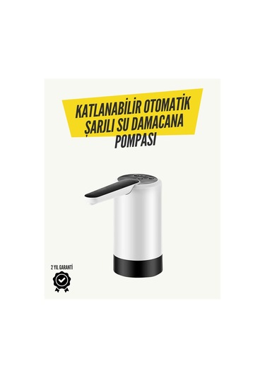 Katlanabilir Şarjlı Damacana Su Pompası Pratik Kullanım Sarı