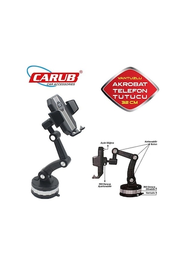 Telefon Tutucu Cam Ve Torpido Üstü 360 Derece Dönerli Vantuzlu-akrobat 32 Cm