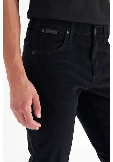 Wrangler Erkek Texas Slim Kadife Pantolon Black Black