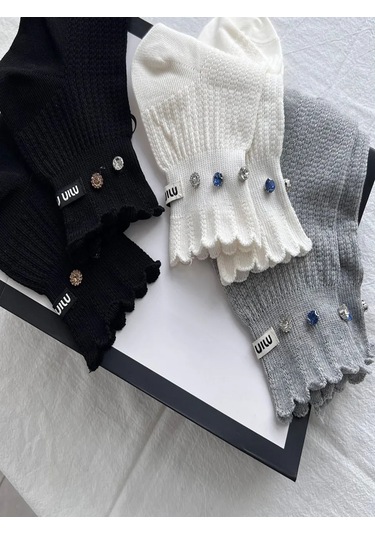 Dress Code Couture Fırfırlı Ve Taşlı Çoraplar 309962016 Beyaz