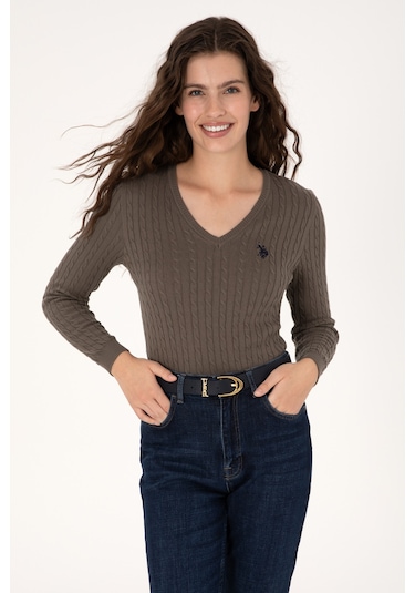 U.s. Polo Assn. Kadın Vizon Kazak /triko 50313625-vr052 Vizon