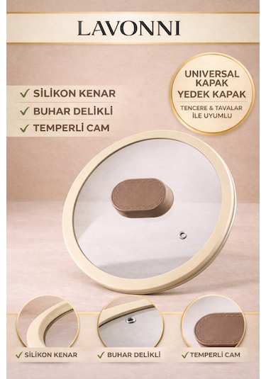 20 Cm Silikon Cam Kapak Ve Tepe