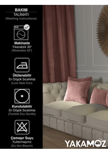 Br Yakamoz Tatlı Pembe Kırlent , Yastık Kılıfı Kadife Görünümlü Velvet Touch Serisi Tatlı Pembe