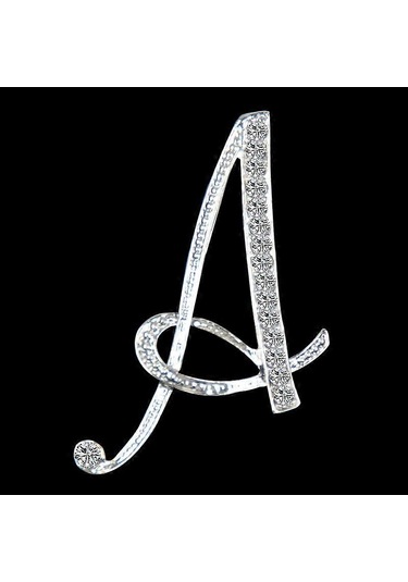 1 Adet Harf Broş Pins Baş Harfli Yapay Elmas Broş Kadınlar İçin El Sanatları A Çok Renkli