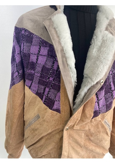 Kadın Aztek Unisex Retro Bomber Oversize Desenli Vintage Ceket Tk Çok Renkli