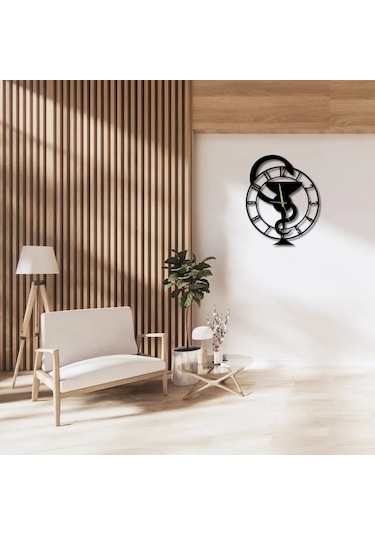 Metal Duvar Saati Eczane Hastanedekoratif Saat Siyah-58 X 58